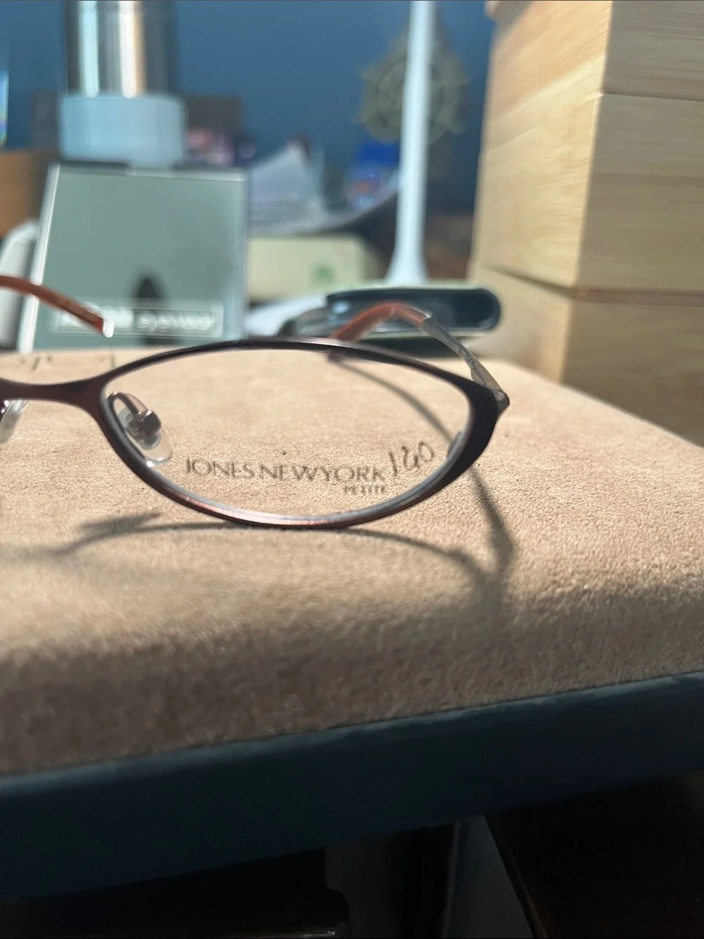 Jones New York Petite Women's Brown Metal Oval Glasses